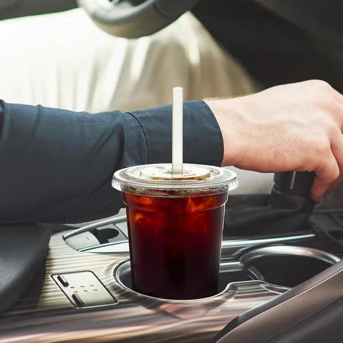 Miniatura 7 de Turbo Bee 200 juegos de vasos de plástico transparente de 16 onzas con tapas y pajitas, tazas de café helado desechables para llevar con tapas