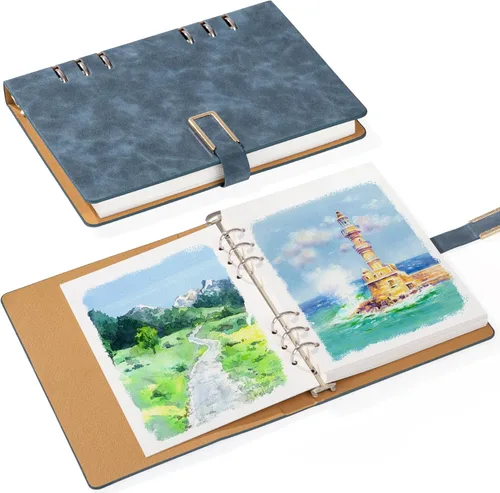 Prudiut 30 hojas cuaderno de bocetos de acuarela, 140 lb/300 GSM papel de acuarela prensado en frío diario de acuarela para pintar, dibujar, medios