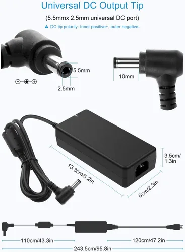 Miniatura 3 de ALITOVE Fuente de alimentación de 12 voltios 8A 96W Adaptador de CA 100-240V 50-60Hz a DC 12V Adaptador de fuente de alimentación 8Amp 6A 5A