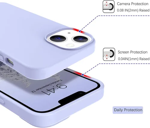 Miniatura 3 de Telaso Funda compatible con iPhone 14, silicona líquida de gel suave de goma, funda delgada y fina con forro de microfibra, funda protectora