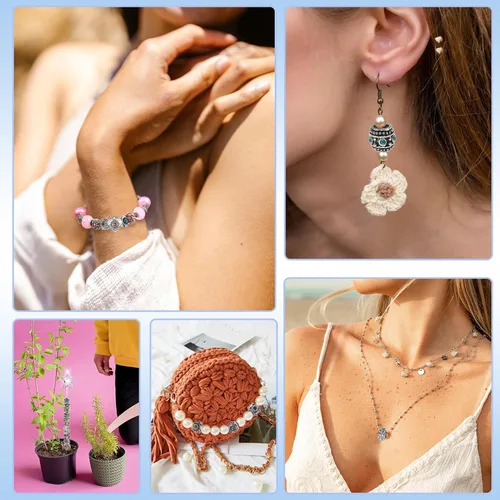 Miniatura 6 de TOAOB 30 cuentas de diamantes de imitación europeos Lampwork grandes agujeros espaciadores abalorios suministros para pulsera collar joyería
