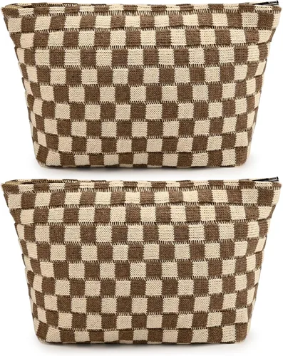 Miniatura 64 de SOIDRAM 2 piezas de bolsa de maquillaje con flores, gran bolsa de cosméticos de corduroy de gran capacidad, bolsa de lona mixta, bolsa de viaje
