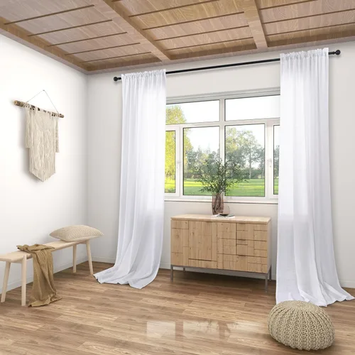 Miniatura 64 de KOUFALL Juego de 2 cortinas de puerta francesa, cortinas de lino para puerta/ventana, cortina transparente boho para cristal lateral delantero