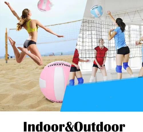 Miniatura 3 de ABAJI Pelota oficial de voleibol más gruesa de poliuretano impermeable antiexplosión 15+ años para niños y niñas, juego de entrenamiento