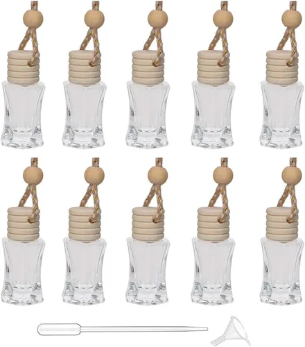 Miniatura 9 de Botella difusora de aceite esencial de aromaterapia para automóvil, paquete de 10 botellas de ambientador para automóvil, botella de perfume vacía
