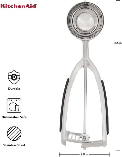 Miniatura 5 de KitchenAid Juego de 3 cucharas para masa de galletas, color negro
