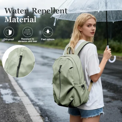 Miniatura 4 de weradar Mochila escolar simple para hombres y mujeres, bolsa impermeable para adolescentes, niñas, niños, mochila ligera e informal, mochila azul