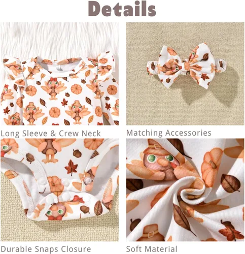 Miniatura 101 de Aalizzwell Conjunto de mameluco acanalado para bebé recién nacido prematuro para otoño e invierno