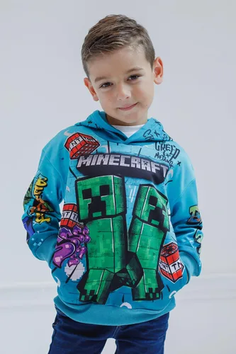 Miniatura 2 de Minecraft Creeper Zombie Steve - Sudadera con capucha de forro polar para niños pequeños a grandes