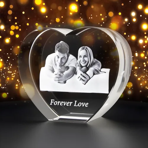 Q&K Regalo de fotos de cristal 3D, foto 3D personalizada grabada en luces nocturnas de cristal, lámpara grabada personalizada para mascotas,