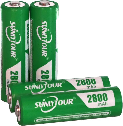Miniatura 6 de Batería AA Ni-MH de 2800 mAh con cargador 8 pilas AA Ni-MH de 2800 mAh con 8 ranuras para cargador de batería, recarga hasta 1200 ciclos