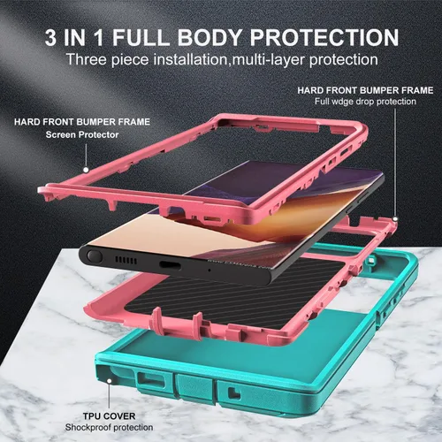 Miniatura 4 de YKHJKLEC Funda para Samsung Galaxy Note 20 Ultra, con 2 piezas [protector de pantalla de TPU flexible autorreparable y protector de lente de cámara]