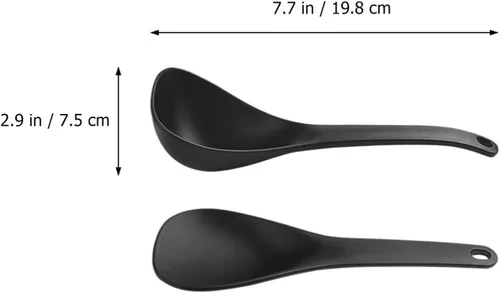 Miniatura 8 de DOITOOL Juego de paletas de arroz antiadherentes y cucharas de sopa hechas de material de polipropileno. Utensilios grandes para servir con asas