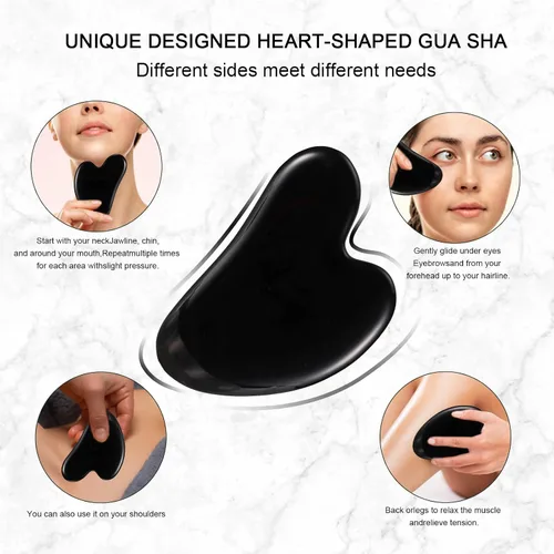 Miniatura 5 de Rodillo de jade para cara, masajeador facial para el cuidado de la piel, herramientas faciales Gua Sha para cara, cuello, ojos, reduce la hinchazón