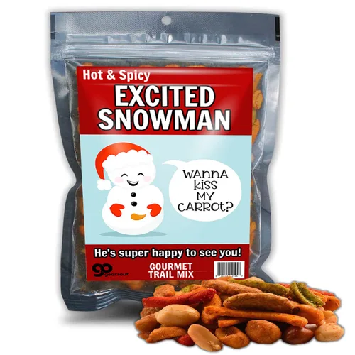 Kiss My Carrot Trail Mix – Regalos traviesos de broma para mujeres – Divertidos regalos de muñeco de nieve para adultos – Regalo de comida picante
