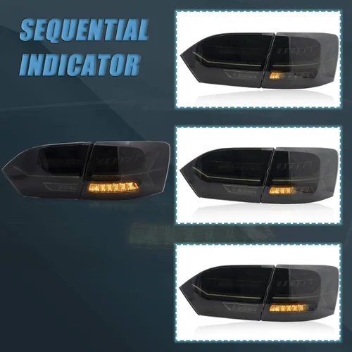 Miniatura 4 de VLAND Conjunto de luces traseras compatible con Jetta 6ª generación 2011-2014, ahumadas Ahumado