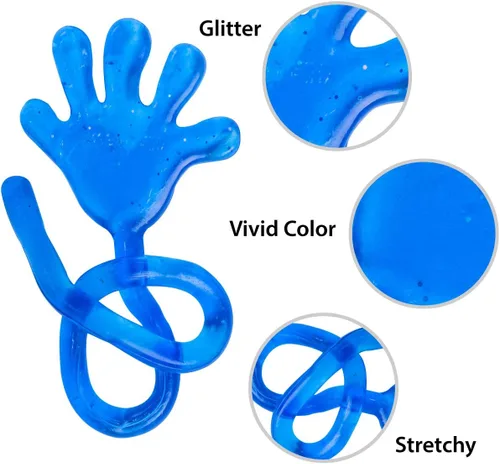 Miniatura 8 de Manos pegajosas mini de purpurina y vinilo, juguetes para niños regalos de cumpleaños, cumpleaños – 1 1/4 pulgadas (72 total)