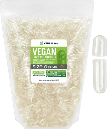 Miniatura 7 de XPRS Nutra Cápsulas vacías de tamaño 0 – 100 cápsulas veganas vacías transparentes – Píldora vegetariana – Llenado de cápsulas vegetales