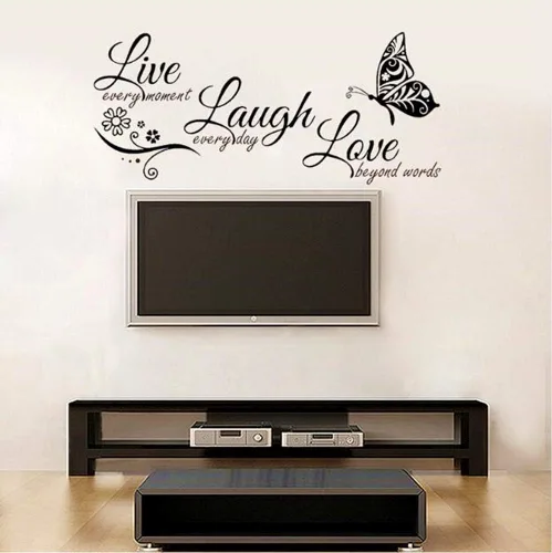 Miniatura 2 de Live Love Laugh - Juego de 3 calcomanías motivacionales para pared, calcomanías de pared inspiradoras para la familia (18 x 39 pulgadas, negro)
