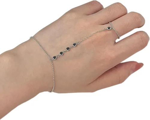 Miniatura 47 de Pulsera de plata de ley 925 para mujer, pulsera de mano para mujer, pulseras esclavas de 7 a 9 pulgadas ajustable