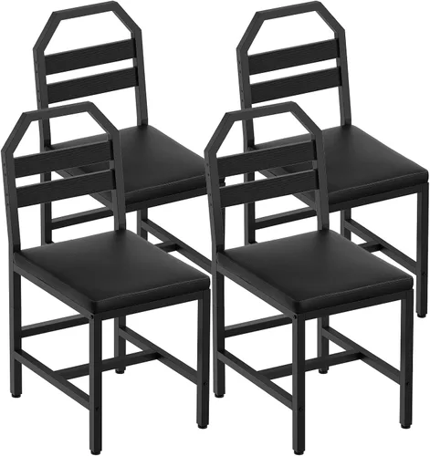 YATINEY CY02L4BB - Sillas de comedor, sillas de cocina con soporte trasero, asiento tapizado y patas de metal, para cocina, sala de estar, color