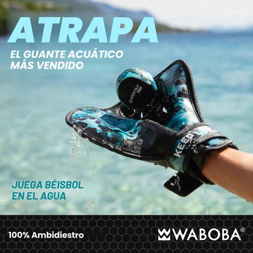 Miniatura 2 de Waboba Catch Water Gloves Pro - Juego de pelotas rebotadoras de agua, para juegos de playa y juguetes de piscina, 2 manoplas estilo béisbol