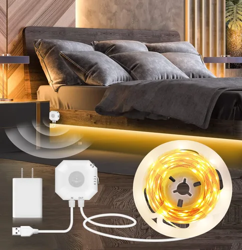 Miniatura 9 de MATICOD Luces con sensor de movimiento para interiores debajo de la cama, tira de luz LED RGB con control de aplicación, luces nocturnas para Varios
