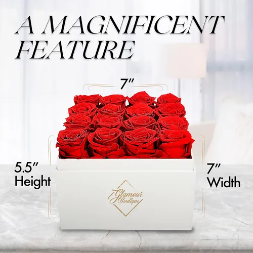 Miniatura 8 de GLAMOUR BOUTIQUE Rosas preservadas en una caja, regalos para ella, esposa y mamá, decoración de flores de rosas para regalo de cumpleaños, ramo
