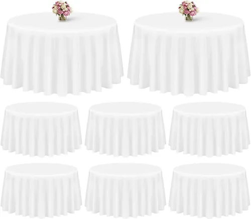 Miniatura 79 de Showgeous Paquete de 4 manteles rectangulares de poliéster de 60 x 102 pulgadas, resistentes a las arrugas, lavables, para bodas, mesas de comedor