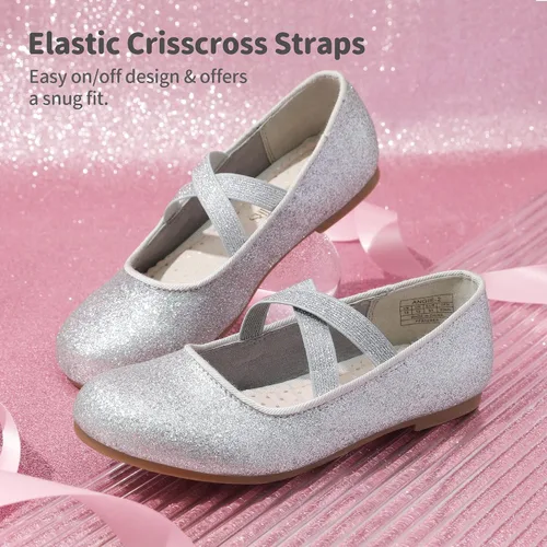 Miniatura 5 de DREAM PAIRS Zapatos de vestir de bailarina Mary Jane para niñas