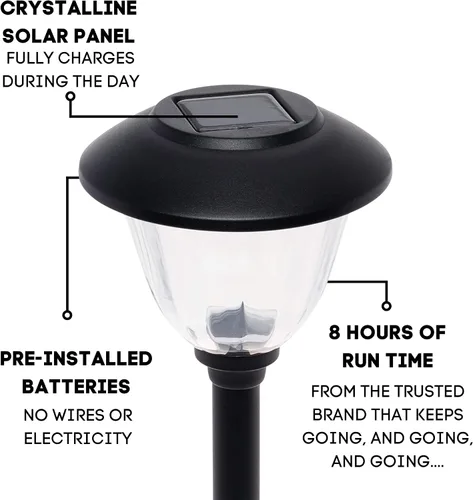 Miniatura 3 de Energizer Luces solares LED para camino, paquete de 8 luces solares [negras] para exteriores, IP65 impermeables con encendido/apagado automático