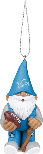 FOCO - Adorno colgante de resina de gnomo de 3.5" con licencia oficial de la NFL para árbol de Navidad, equipo de los Detroit Lions