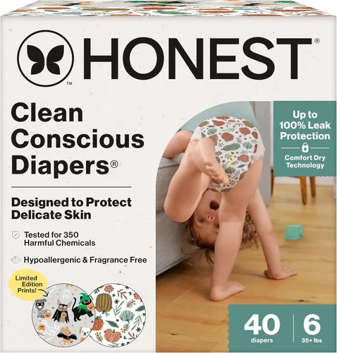 Miniatura 29 de The Honest Company Clean Conscious - Pañales para pieles delicadas, hasta un 100% a prueba de fugas, hipoalergénicos, sin fragancia, género neutro