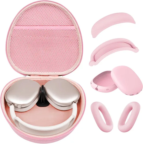 Miniatura 34 de Funda rígida para AirPods Max con modo de sueño, funda de transporte para auriculares con almohadillas de silicona para AirPods