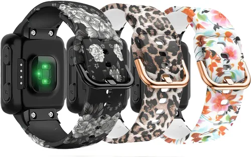 Miniatura 15 de Correa de reloj compatible con Garmin Forerunner 35, correa de repuesto de silicona con patrón de moda para hombre y mujer