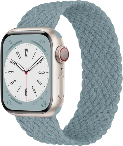 Miniatura 7 de Correa elástica de nylon trenzada Solo Loop, compatible con correas de Apple Watch de 1.496 pulgadas, 1.575 pulgadas, 1.614 pulgadas, 1.654