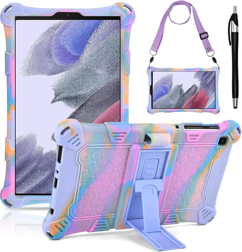 Miniatura 9 de DETUOSI Funda para Samsung Galaxy Tab A7 Lite de 8.7 pulgadas, con lápiz capacitivo y correa para el hombro, funda protectora ligera de silicona