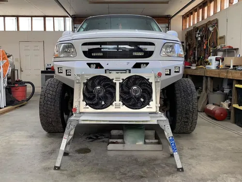 Miniatura 3 de Radiador para Ford F150 F250 F350 Expedition 4.2 5.4L 4.6L V8, 4 L 4.6L V8, 4 filas de aluminio con núcleo de 4 filas + cubierta / ventilador + kit