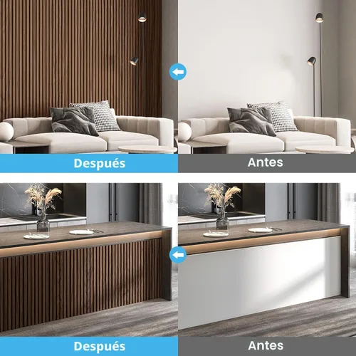 Miniatura 3 de Art3d Paneles de listones de madera de 6 piezas para decoración interior elegante y decoración de techo, panel texturizado 3D de MDF para techo