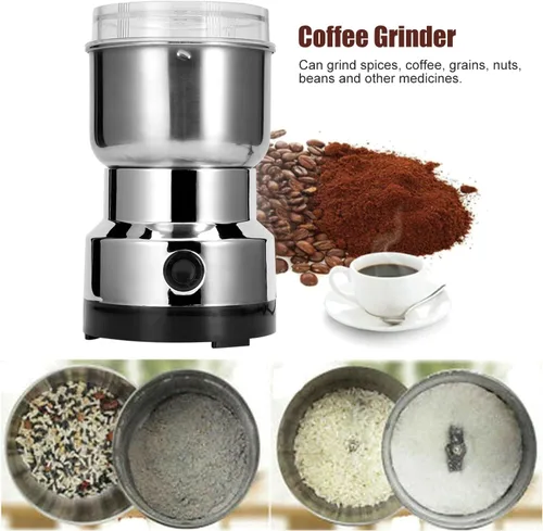 Miniatura 4 de Molinillo de café eléctrico, molino de grano de acero inoxidable, licuadora eléctrica de granos de café, trituradora de granos automática
