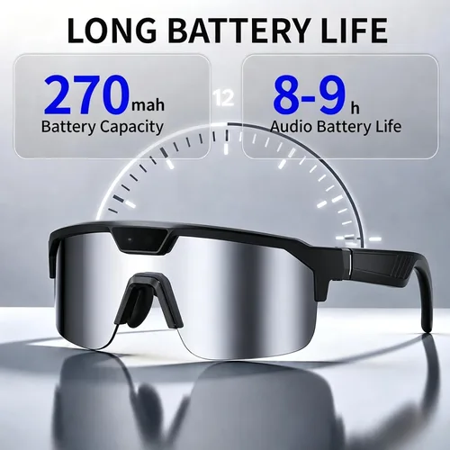 Miniatura 8 de Lentes inteligentes con inteligencia artificial con cámara, gafas de grabación de video con antivibración, gafas de sol inteligentes con Bluetooth