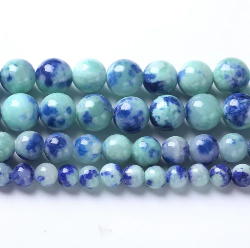 Miniatura 2 de 60 cuentas de piedra de jade persa verde natural de 0.236 pulgadas para hacer joyas, cuentas espaciadoras sueltas redondas y sueltas, pulseras