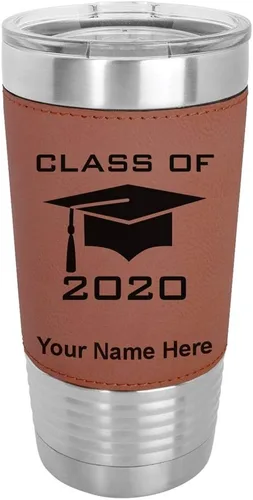 Miniatura 15 de LaserGram Vaso aislado al vacío de 20 onzas, con grabado personalizado incluido (piel sintética, estilo béisbol)