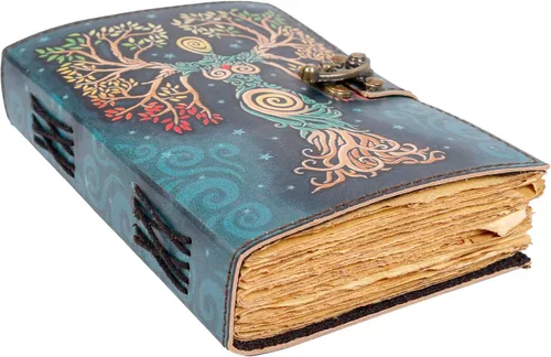 Miniatura 8 de Libro de Hechizos en Blanco de las Sombras Diario con Cierre de Cerradura Accesorio Vintage Hecho a Mano de Cuero en Relieve Oración Pagana