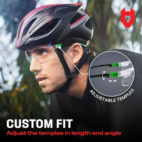 Miniatura 6 de Gafas de seguridad NoCry con lentes transparentes, no se empañan, resistentes a los rayones, envolventes antideslizantes, protección UV. Ajustables