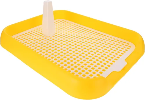Miniatura 10 de Bandeja para orinal para perros, inodoro de entrenamiento para perros, bandeja para orinal para mascotas, caja de arena portátil con rejilla