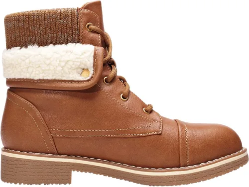 Miniatura 2 de DREAM PAIRS Botas de combate con cordones para mujer, botines de invierno de tacón bajo
