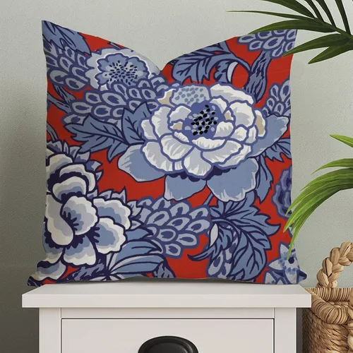 Miniatura 25 de ArogGeld Fundas de Almohada Euro Sham Florales Verde y Blanco Gris Estilo Chinoiserie Funda de Almohada Asiática Funda de Cojín Decorativo 18x18