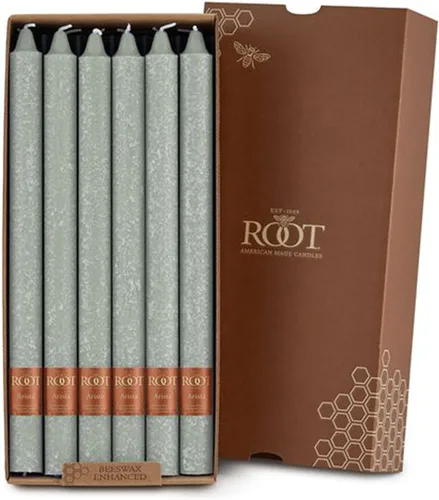 Miniatura 18 de Root Candles Juego de velas de cena sin perfume de 12 unidades, sin goteo, Timberline™ Arista™ mejoradas, 9 pulgadas, verde salvia