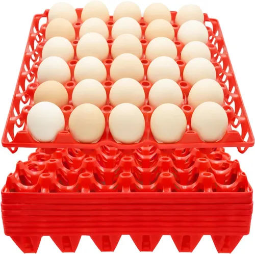 8 cajas de plástico para huevos para 30 huevos, cajas apilables para huevos con capacidad para múltiples huevos para granjeros de pollos domésticos,